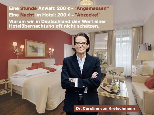 Caroline von Kretschmann, Wertschätzung, Gehalt, Hotellerie