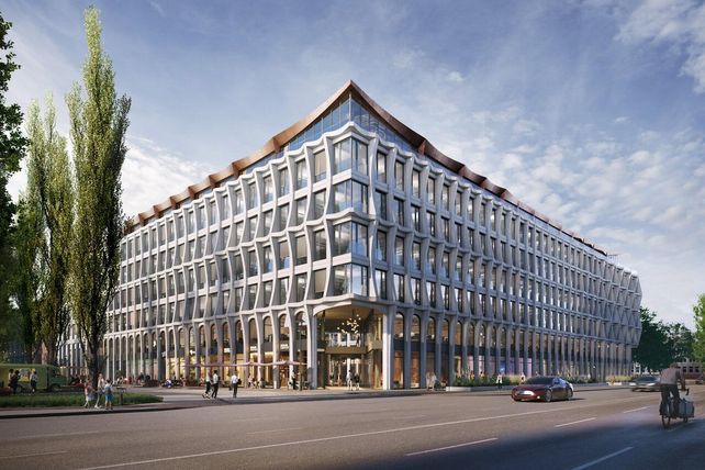 Hotelbau Berlin, Friedrichshain, Forty4, Porr, L&L Immobilien, TheCloudOne, Mediaspree, Immobilien, DGNB-Zertifizierung, Gewerbeimmobilien, nachhaltiges Bauen, Tchoban Voss Architekten, Lifestyle-Hotel.