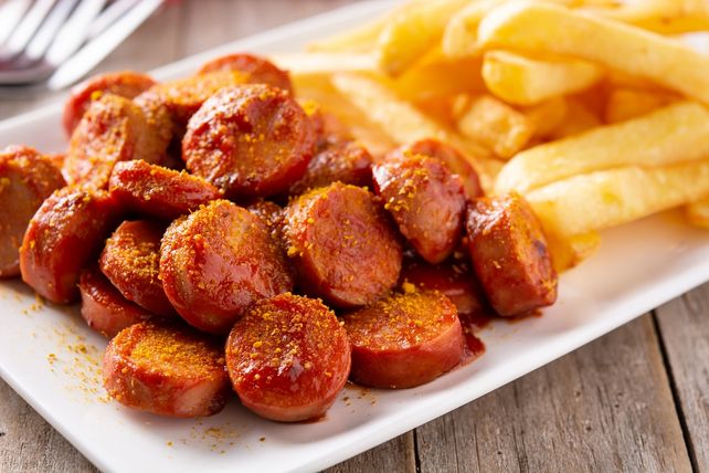 Currywurst, Kantinen-Ranking, Kantinenessen, Apetito, Betriebskantine, Currywurst mit Pommes, beliebteste Kantinengerichte, Essen in Kantinen, Kantinen Trends, Spaghetti Bolognese, Bami Goreng, vegetarische Gerichte, Schulessen, Kita Essen, Gemeinschaftsverpflegung, DGE Empfehlungen, Seniorenverpflegung, Fleischlose Ernährung, Catering Deutschland, Großküche, Apetito Ranking, deutsche Kantinen, Currywurst Comeback, Kantinenklassiker, Ernährungstrends Kantine