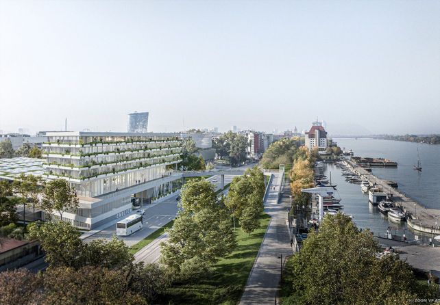 Radisson Hotel Group, Radisson RED Vienna Danube Riverside, Wien, Handelskai, Hotelneubau, Odyssey Hotel Group, Fernbusterminal, Hotellerie Österreich, Hotelprojekt 2028, WSE Wiener Standortentwicklung