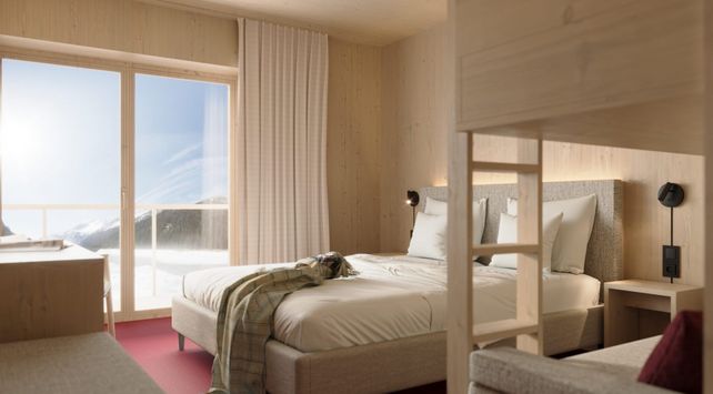 Hotel Momentum, Lauchernalp, Lötschental, Blatten, Wallis, Bergsturz, Hotelneueröffnung, Lauchernalp Lodge AG, Schweizer Berghilfe, Tourismus Wallis, Holzbau