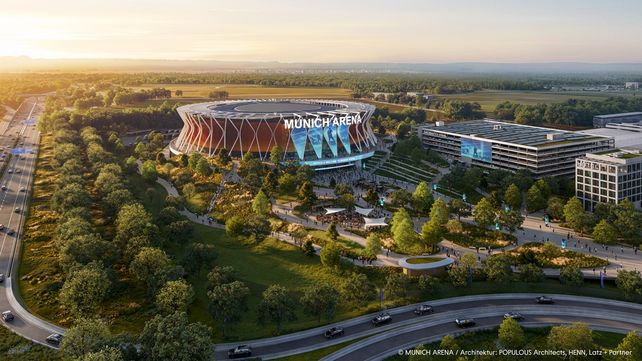 Munich Arena, Spatenstich Munich Arena, Deloitte Studie, 355 Millionen Euro Bruttowertschöpfung, Hotellerie Freising, Gastronomie Freising, Tempo by Hilton Munich Airport Arena, Hilton Deutschland, Flughafen München, Allresto, Konzertarena München, Munich Arena 2029, Live Nation, Markus Söder, Populous, HENN