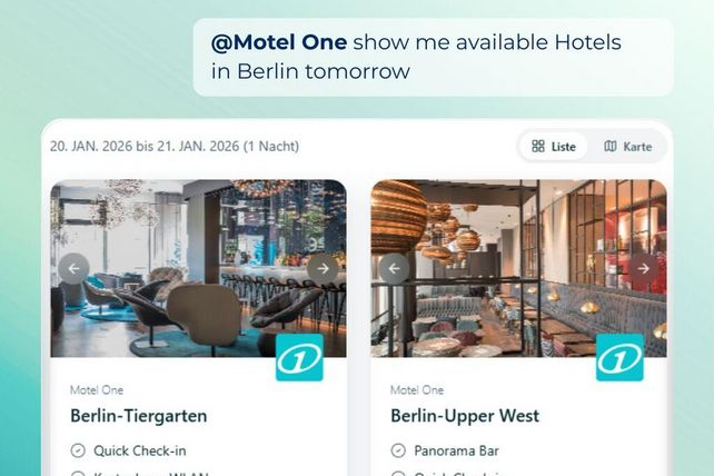 Motel One, Motel One Group, ChatGPT, KI Hotelsuche, Hotelsuche ChatGPT, The Cloud One Hotels, künstliche Intelligenz Hotellerie, Hotelbuchung, beOne