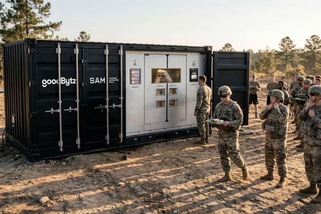 GoodBytz, Circus SE, US-Armee, Fort Hood, Militär, Küchenroboter, Robotik, Containerküche, Gemeinschaftsverpflegung, autonome Küchensysteme, Bundeswehr, Ukraine, Foodtech, Hamburg, München