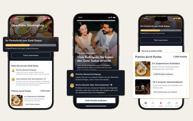 OpenTable Regulars, OpenTable, Kundenprogramm, Gold-Status, Restaurant, Reservierungen, Uber One, Priority Notify Me, Punkte, Amazon-Geschenkkarte, Robin Chiang