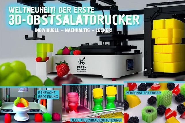 Fresh Factory, 3D-Drucker, Obstsalat