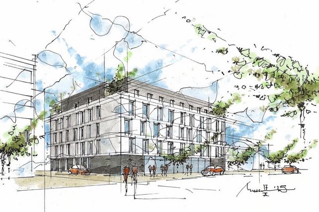 Hotelpläne, Friedrichshafen, Bodensee, Paulinenstraße, B&B-Hotel, Gestaltungsbeirat, Bauvorhaben, Kritik, Wirtschaftlichkeit.