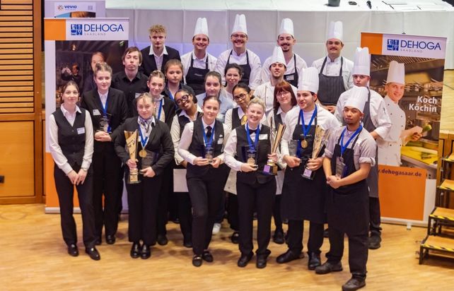 DEHOGA Saarland, Jugendmeisterschaften Gastgewerbe 2026, Ausbildung Gastronomie Saarland, Lukas Duttlinger, Luca Kleinbauer, Maya Sonnenrein, Hotelfachmann Ausbildung, Koch Meisterschaft, Restaurantfachmann Wettbewerb, Vevio Hotel Spiesen-Elversberg