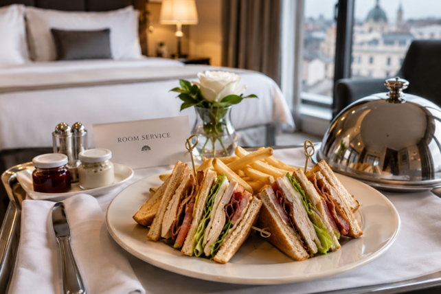 SuitePad, Room Service Benchmark Report 2026, Club Sandwich, Room Service, Hotels, Hotelgastronomie, digitale Bestellung, Hotelumsatz, Speisekarten, Room-Service-Umsatz