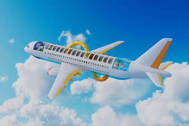 Kinder, Flugzeug, Zukunft