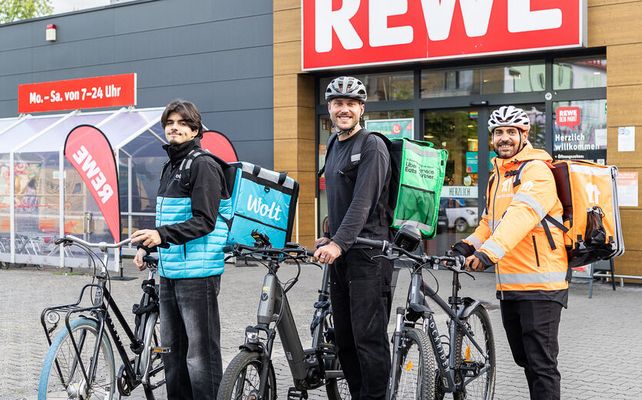 REWE Sofort-Lieferung, REWE Lieferdienst, Wolt REWE, Uber Eats REWE, Lieferando REWE, Lebensmittel-Lieferdienst, Restaurantlieferungen, Quick Commerce, E-Food, Köln, Frankfurt, Hamburg, Jena